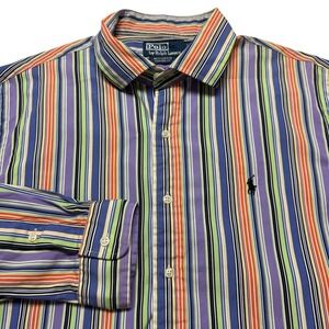 Ralph Lauren Shirt Mens XL Multicolor Stripe Westerton Button Down Pony Logo